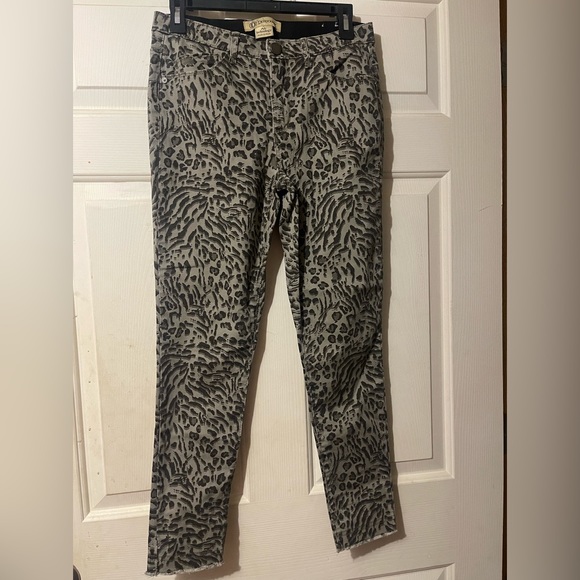 Democracy Ab Technology Animal Leopard Print Skinny Pants Black & Tan sz 4 - Picture 1 of 8